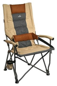 Cattara Zložljiv kamping stol Cattara GRANT z ledveno blazino in držalom za pijačo