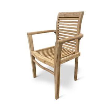 Texim Zložljiv vrtni fotelj Stucking iz tikovine, naraven, 57 x 64 x 95 cm