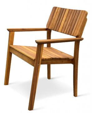 Texim Vrtni zložljiv stol LUCY iz akacije z naslonjali za roke, rjav 61×58,5×88,5 cm