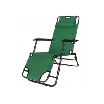 Springos Zložljiv vrtni ležalnik SPRINGOS RELAX zeleno