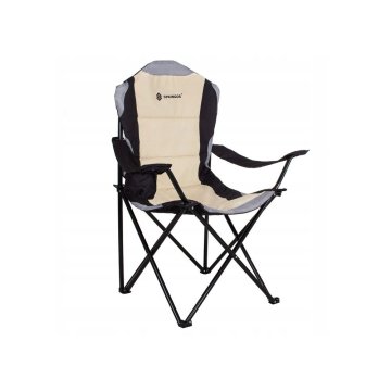 Springos Kamp Stol SPRINGOS COSTA PREMIUM XXL, Bež-Črn, Nosilnost 120kg