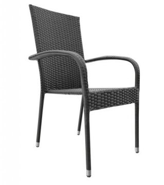 CASARREDO Vrtni stol iz umetnega ratana ESSEN, antracit, 56 × 94 × 64 cm