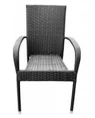 CASARREDO Vrtna garnitura Dortmund+Essen (miza 69x69 cm + 2 stola), črna/antracit