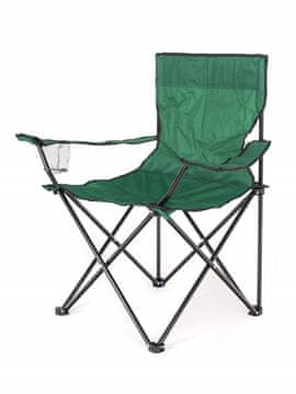 eoshop Zložljiv vrtni stol kovina/poliester z naslonjali za roke, nosilnost 100 kg