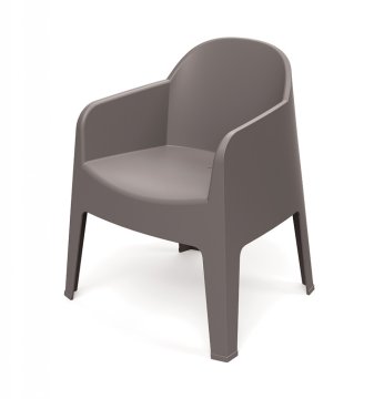 Prosperplast Stol z nasloni za roke MILANE, plastičen, zemeljsko rjav 60x58x73,5 cm