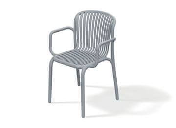 Prosperplast Stol BRENE z naslonjali za roke, siv, 57,5 x 53 x 82,5 cm, plastika