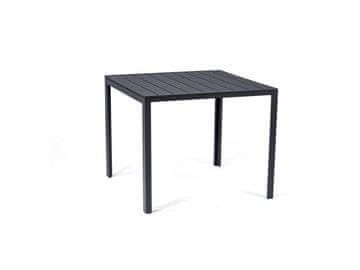 IWHOME Vrtna jedilna miza VIGO M 90x90 cm, antracit, aluminij/umetni les