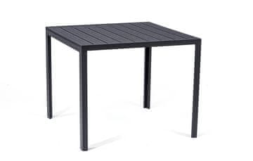 Texim Texim vrtna jedilna miza Viking M 90x90 cm, aluminij/artwood, črna