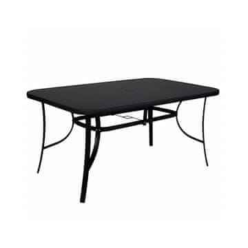 Springos Vrtna Miza 150x90 cm SPRINGOS Toscana Črna, Za 4-6 Oseb, Kovinski Okvir, Odporna na Vreme