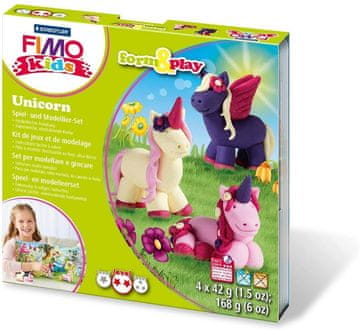 Rayher.	 FIMO Kids set Samorog 4x42g, modelirka, navodila, scena