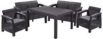 KETER Komplet za prosti čas Corfu Fiesta - grafitno & sivo pohištvo ratan