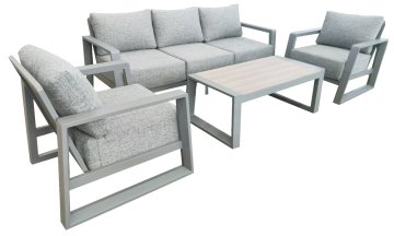 Rojaplast Moderni Aluminijasti Vrtni Set BOSTON - Siva Eleganca