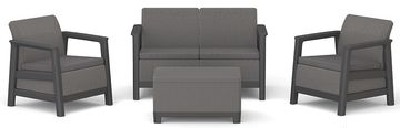 KETER Vrtni komplet Keter Scandi Linea 4-delni z blazinami, Mountain Grey/Grafit