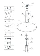 Dimenza Vrtna garnitura Madrid antracit 4x zložljiv stol, okrogla miza 75 cm, senčnik 180 cm