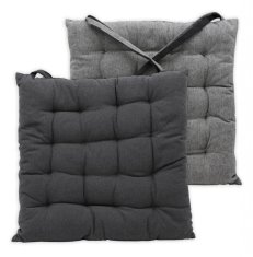 eoshop Vrtna sedežna blazina 40x40x5 cm, bombaž, svetlo/sivo temno siva, z vezalkami