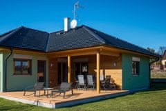 Dimenza Vrtni gugalni set 3-delni (2 gugalna stola + mizica), jeklo, tekstilen, črn