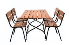 eoshop Leseni vrtni set WEEKEND 1: miza + 4 stogljivi stoli