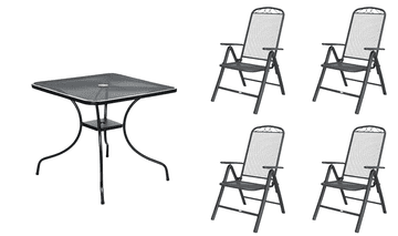 eoshop Kovinski vrtni set Eoshop 23: miza + 4 nastavljivi stoli
