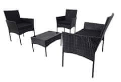 CASARREDO Vrtni set iz umetnega ratana IBIZA: 2-sed, 2 fotelja in miza, črn