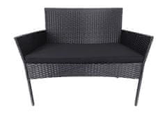 CASARREDO Vrtni set iz umetnega ratana IBIZA: 2-sed, 2 fotelja in miza, črn