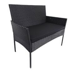 CASARREDO Vrtni set iz umetnega ratana IBIZA: 2-sed, 2 fotelja in miza, črn
