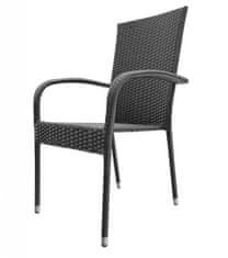 CASARREDO Vrtna garnitura Dortmund+Essen (miza 69x69 cm + 2 stola), črna/antracit