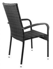 CASARREDO Vrtna garnitura Dortmund+Essen (miza 69x69 cm + 2 stola), črna/antracit