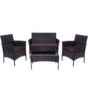 Springos Ratanova vrtna garnitura za 4 osebe SPRINGOS ALABAMA 4, rjava