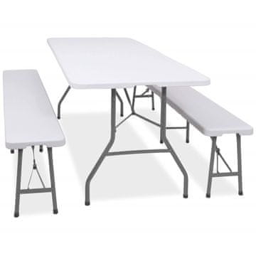 Springos Vrtni pogostitveni set za 8 oseb, 180x75 cm, Springos GF0099, bel