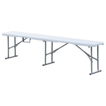 Autronic Zložljiva vrtna klop Autronic 182 cm, plastika/kov, bela AZ-K1001 WT