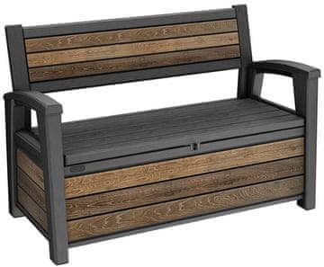 KETER Keter Deco Garden vrtna klop z zabojem 227 L, oreh/antracit