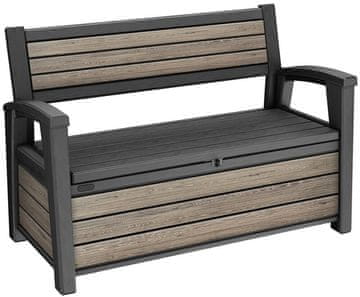 KETER Keter Deco Garden vrtna klop z zabojem 227 L, Ashwood/antracit, 133 cm