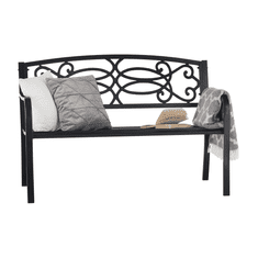 eoshop Vrtna klop VENDA, črna jeklena, 127 x 60 x 85 cm, nosilnost 170 kg