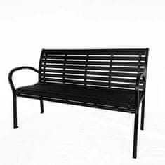 eoshop Vrtna klop s nasloni 125x60x80 cm, črna, jeklo/plastika