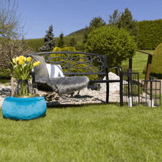 eoshop Vrtna klop VENDA, črna jeklena, 127 x 60 x 85 cm, nosilnost 170 kg