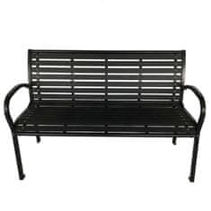 eoshop Vrtna klop s nasloni 125x60x80 cm, črna, jeklo/plastika