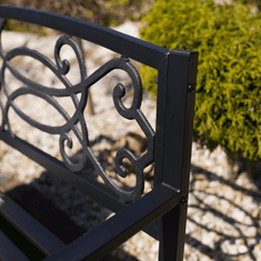 eoshop Vrtna klop VENDA, črna jeklena, 127 x 60 x 85 cm, nosilnost 170 kg