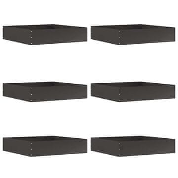 Robovi trave 6 pcs Črna 60 x 60 x 13 cm Jeklo