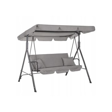 Springos Vrtna Gugalnica SPRINGOS GRACE za 3 Osebe, Siva, Nastavljiva Streha