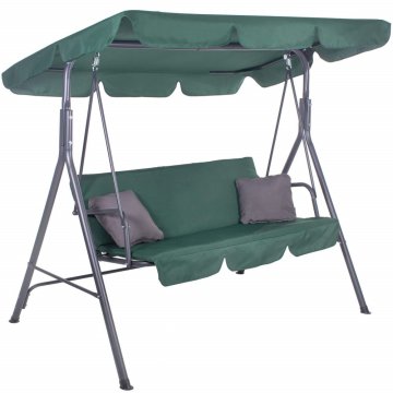 Springos Vrtna gugalnica za 3 osebe v zeleni barvi SPRINGOS LUNA - vodoodporna in nastavljiva