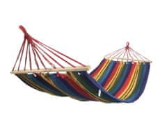 SEDCO Viseča mreža SEDCO PolyCotton 200x90 cm večbarvna, z leseno prečko, 120 kg