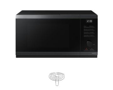 Samsung SAMSUNG MG23DG4524AGE2 Mikrovalovna pečica z žarom, grafitno jeklo, 23 l, 800/1150 W, plošča, LED zaslon, hitro odmrzovanje, zdravo kuhanje