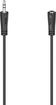 Hama HAMA podaljševalni kabel Jack 3,5 mm - 3,5 mm (vtičnica) 5 m črne barve