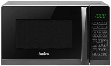 Amica Samostoječa mikrovalovna pečica AMICA AMGF20E1S QuickStart ChildLock črna in srebrna