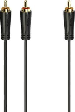 Hama Cinch kabel - 2 x 5 m za nizkotonec črne barve