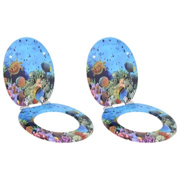 Toaletni pokrov s tiho zaporo 2 pcs Temno morsko modra