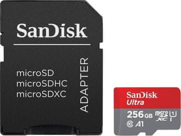 shumee SANDISK Ultra Android microSDXC pomnilniška kartica 256 GB 150 MB/s A1 C10 UHS-I SDSQUAC-256G-GN6MA