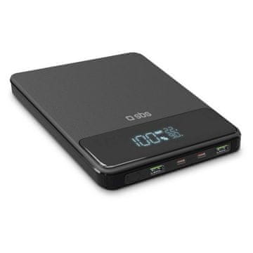SBS Prenosna baterija SBS Power Lite LCD 20000 mAh 100W črne barve
