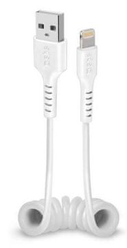 SBS SBS USB-A - Lightning kabel, spiralni, bel
