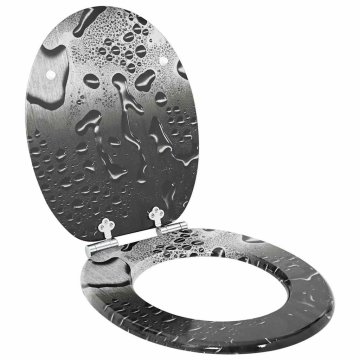 Toaletni pokrov s tiho zaporo Siva 44 x 38 cm MDF plošča